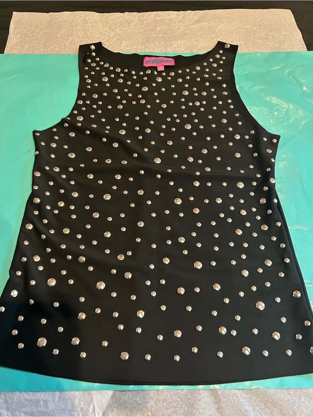 Edikted Black Metal Studded tank top, size XS-Excelkent Condition